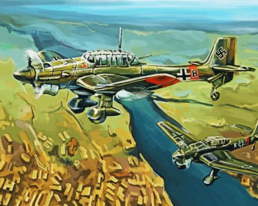 Junkers Stuka Airplane paint by number