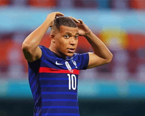 Kylian Mbappe The Footballer Player paint by numbers
