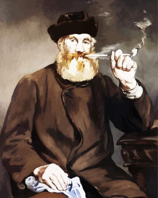 Man Smoking Pipe Art paint by number