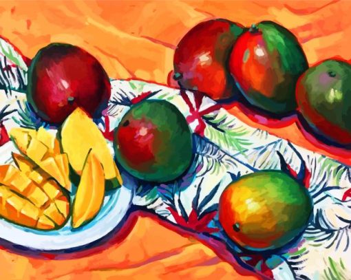 Mango Fruit Art paint by numbers