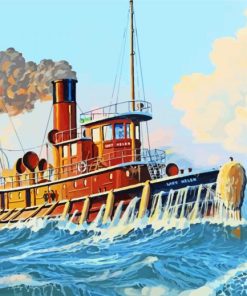 Marine Tugboat Ship paint by number