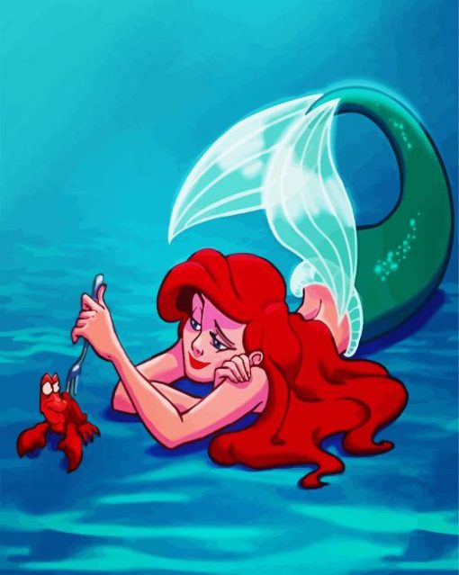 Mermaid And Sebastian paint by numbers