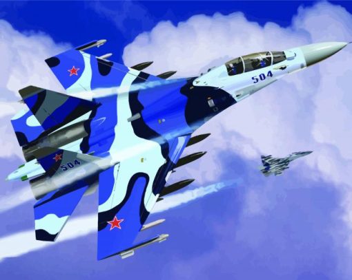 Military Jet Fighter paint by numbers