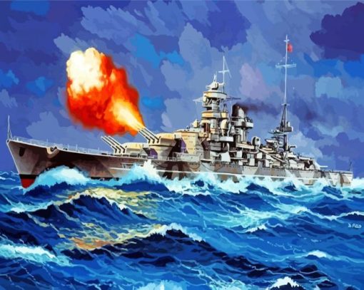 Military Navy Battleship paint by number