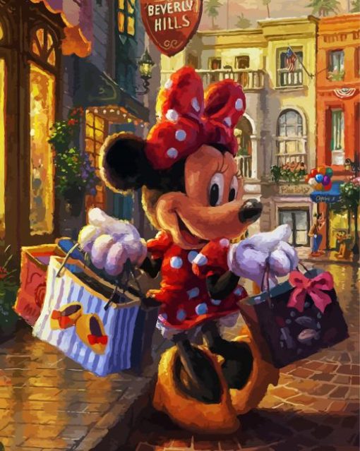 Minnie Mouse Shopping Day paint by numbers