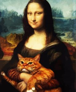 Mona Lisa With Cat paint by number
