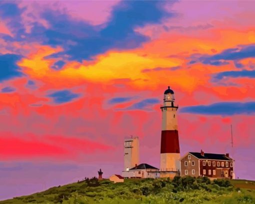 Montauk Point State Park At Sunset paint by number