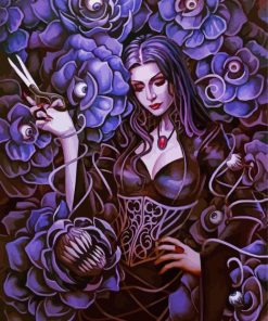 Morticia Addams paint by numbers