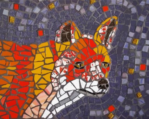 Mosaic Fox Art paint by number