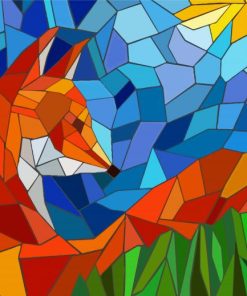 Mosaic Fox paint by number