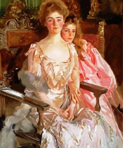 Mrs Fiske Warren And Her Daughter By Sargent paint by numbers