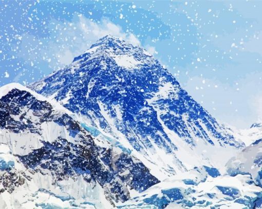 Mountain Everest In Snow paint by numbers