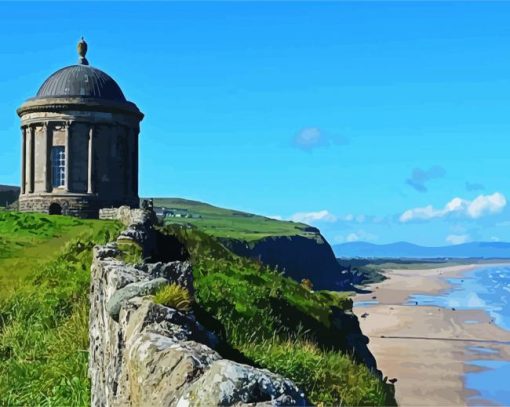 Mussenden Temple Derry Northern Ireland paint by number