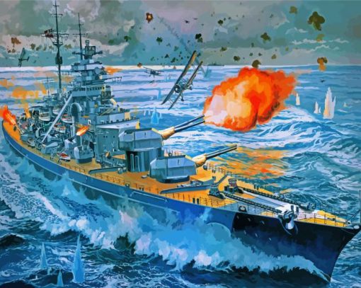Navy Battleship paint by number