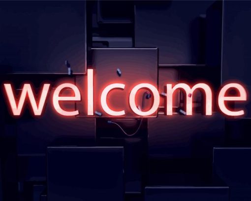 Neon Welcome paint by numbers