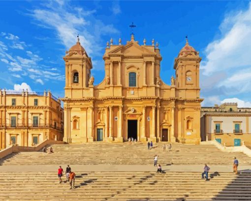 Noto Cathedral Sicilia paint by numbers