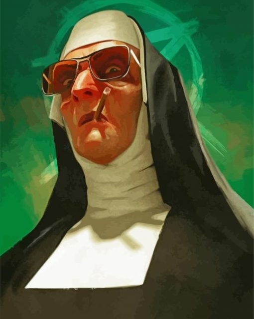 Nun Smoking paint by number
