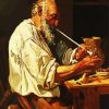 Old Man Smoking Pipe paint by number