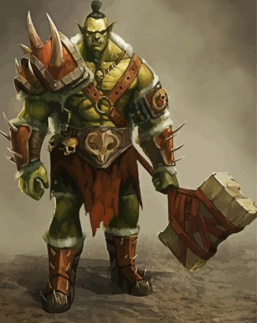 Orc Monster Warrior paint by number