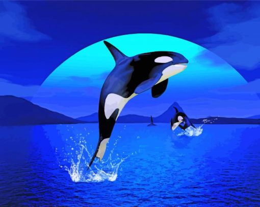 Orca Jumping paint by number