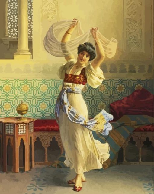 Oriental Woman Dancing paint by number