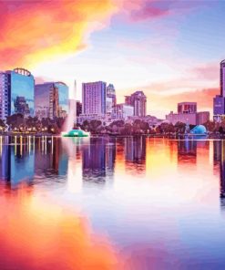Orlando Florida At Sunset paint by number