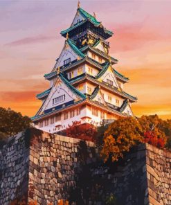 Osaka Castle paint by number