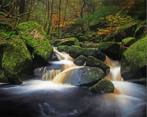 Padley Gorge Sheffield paint by number