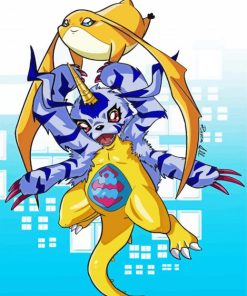Patamon And Gabumon paint by number