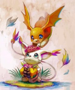 Patamon Digimon Anime Art paint by number