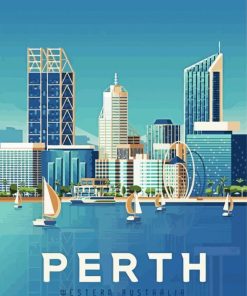 Perth Australia Poster paint by number