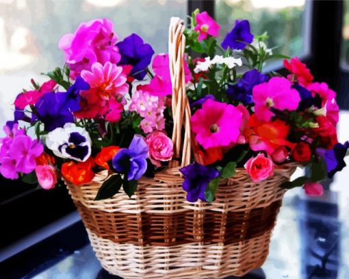 Petunia Basket paint by number