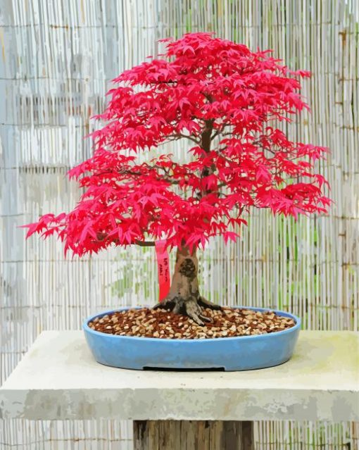 Pink Bonsai Tree paint by number