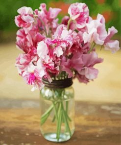 Pink Sweetpea Glass paint by numbers