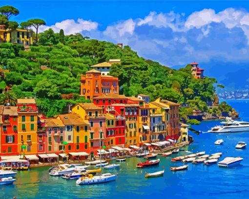 Portofino Harbour paint by number