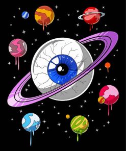 Psychedelic Space Eye paint by numbers