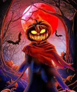 Pumpkin Scarecrow paint by number