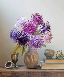 Purple Chrysanthemum Vase paint by number