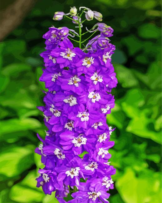Purple Delphiniums Plants paint by number