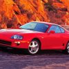 Red Classic Toyota Supra paint by number