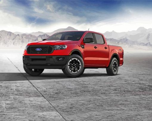 Red Ford Ranger paint by numbers