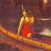 Red Indian Girl Canoeing paint by number