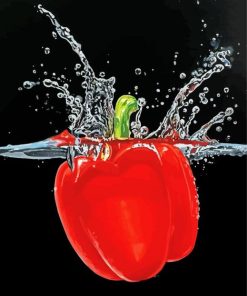 Red Pepper In Waterpaint by number