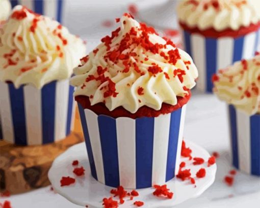Red Velvet Cupcake paint by number