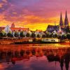 Regensburg At Sunset paint by number