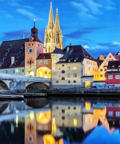 Regensburg Church Reflection paint by number