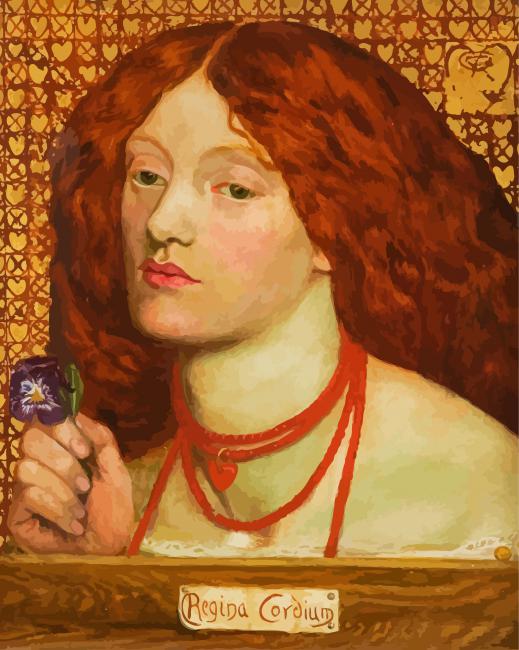Regina Cordium By Rossetti paint by numbers
