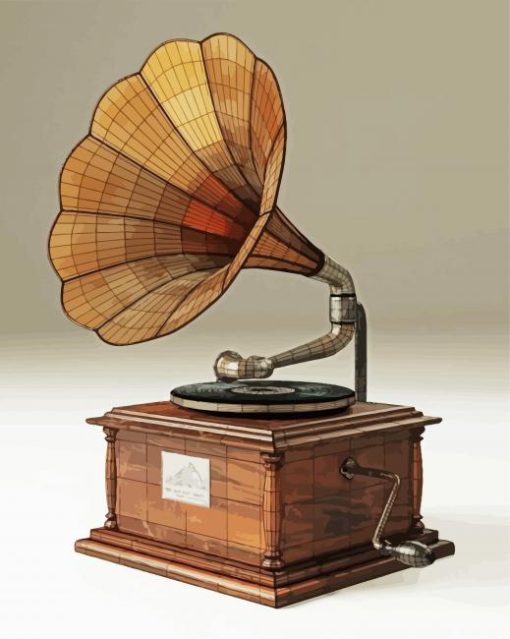 Retro Gramophone paint by number