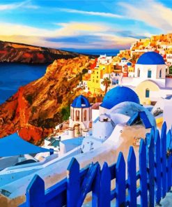 Santorini Thira Seascape paint by numbers