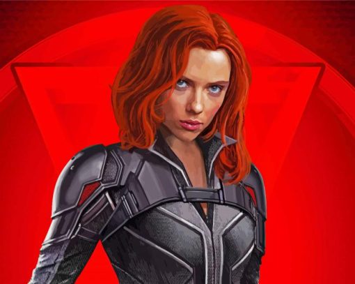 Scarlett Black Widow Movie paint by numbers